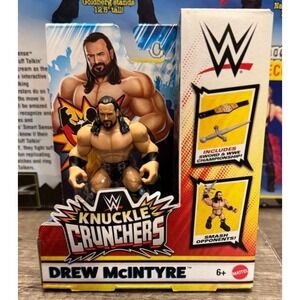 WWE Knuckle Crunchers DREW MCINTYRE w/ Sword and Championship Belt New In Stock